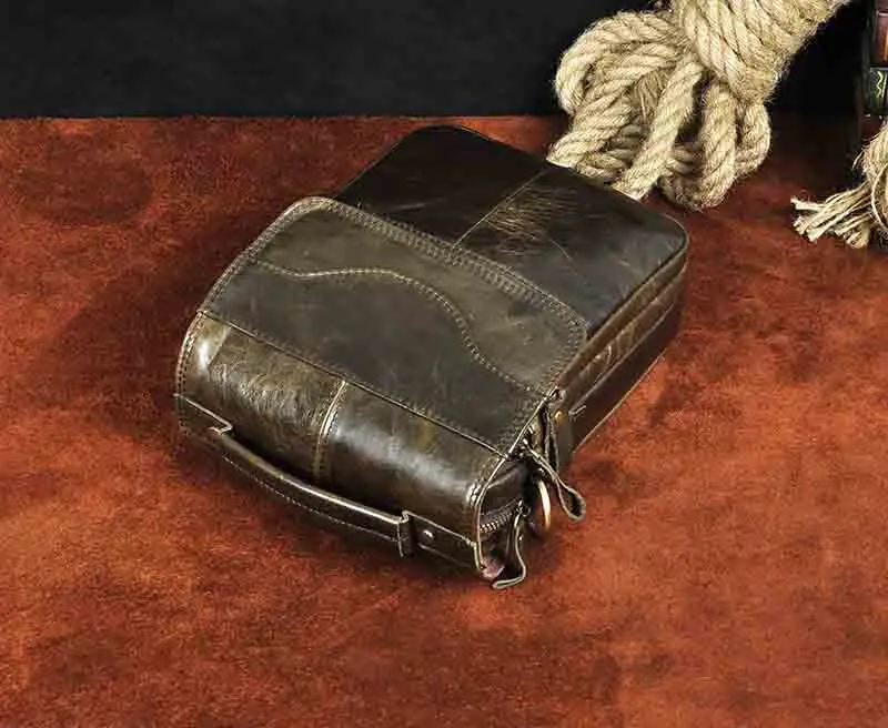 Оригинальная кожаная мужская модная повседневная сумка-тоут сумка-мессенджер дизайнерская сумка через плечо сумка на одно плечо сумка для планшета для мужчин 144-b