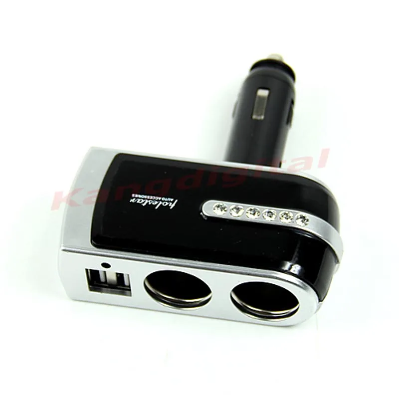Discount USB Port Twin Way Cigarette Lighter Car Charger Adapterr Auto Socket Splitter Power Charger Adapter