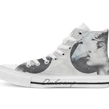 Ожидания дизайн дышащая Повседневная Высокая обувь на шнуровке холщовая обувь кеды