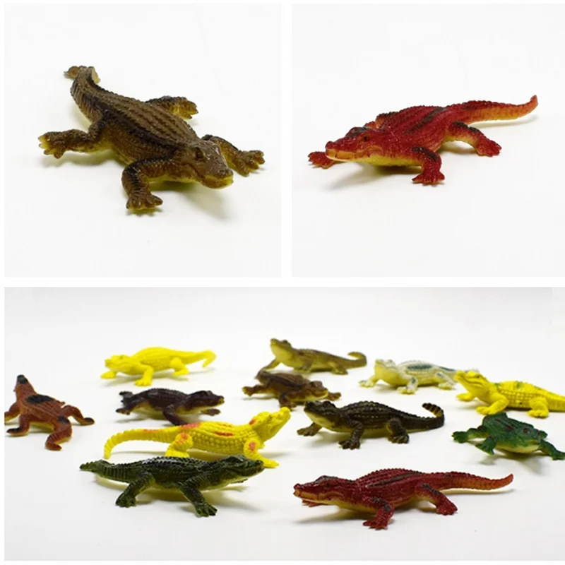 

12 Pcs/lot Kawaii Super Mini Crocodile Realistic Crocodile Animal Simulation Figure Toy Action For Children