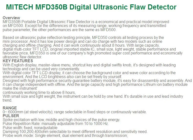 NDT MFD350B цифрового ультразвукового дефектоскопа