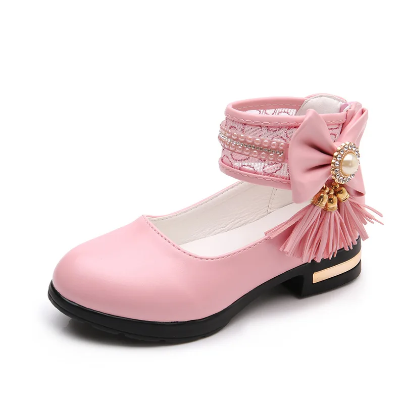 Black Pink White Childrens leather Shoes Girl Princess Shoes For Dancing tassel Rhinestone Kids Wedding Party Shoes 5 6 7 8-14T Black Pink White Childrens leather Shoes Girl Princess Shoes For Dancing tassel Rhinestone Kids Wedding Party Shoes 5 6 7 8-14T