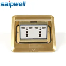 Шесть отверстий многофункциональная всплывающая Водонепроницаемая напольная розетка/пол штепсель/Золотая розетка