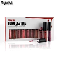 Водонепроницаемый Матовая жидкая помада 10 Цвета увлажняющий Smiith Lip Stick длительный блеск для губ косметические губы макияж 6gx10