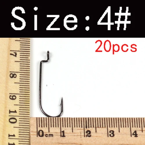 Wifreo 20 шт. Высокоуглеродистая сталь Мягкая приманка C Rig крючок офсетный хвостовик крючок под червя джиг снаряжение рыболовное Размер 6 4 2 1 1/0 2/0 3/0 4/0 - Цвет: Size 4 20PCS