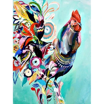 

5D DIY Diamond Painting Embroidery Abstract Splashing Ink Rooster Needlework Full Diamond Mosaic Cross Stitch Home Decor