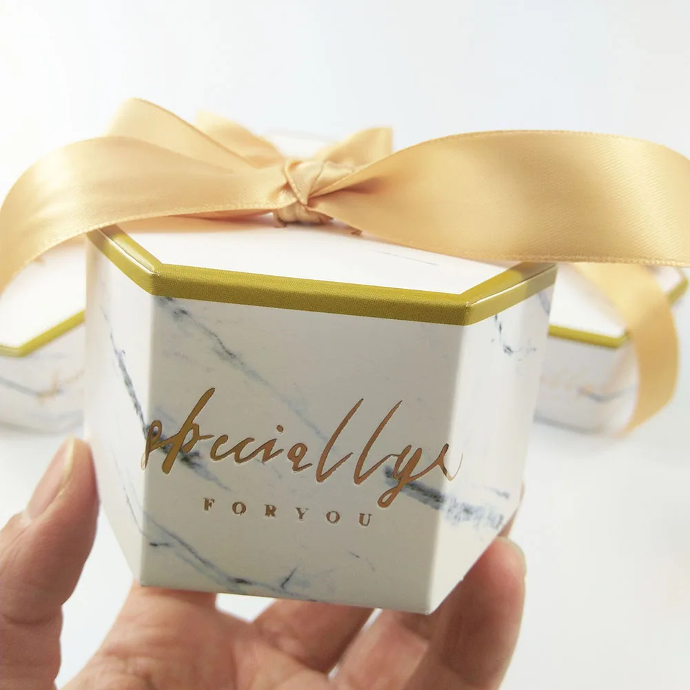 

New Creative Marbling Style Wedding Favor Candy Boxes Baby Shower Paper Gift Box for Party Supplies Guests Wedding Decoration