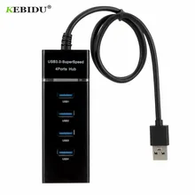 KEBIDU 4 порта Высокоскоростной концентраторы Высокоскоростной 4-портовый USB 3,0 Multi HUB разветвитель расширения для настольных ПК ноутбук адаптер usb-концентратор