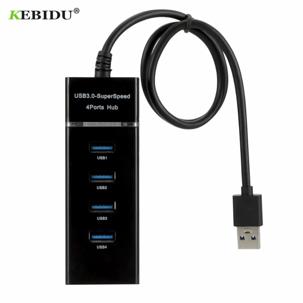 Высокоскоростные хабы KEBIDU с 4 портами USB 3 0 высокоскоростной разветвитель для