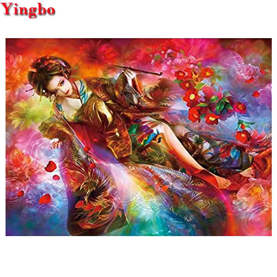 full square diamond art Japanese beauty diamond painting mosaic pattern