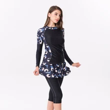 СОЛНЦЕЗАЩИТНЫЙ раздельный спортивный купальник с длинными рукавами из двух частей, сексуальный купальник с юбкой и брюками, купальник размера плюс L-6XL, женский купальный костюм