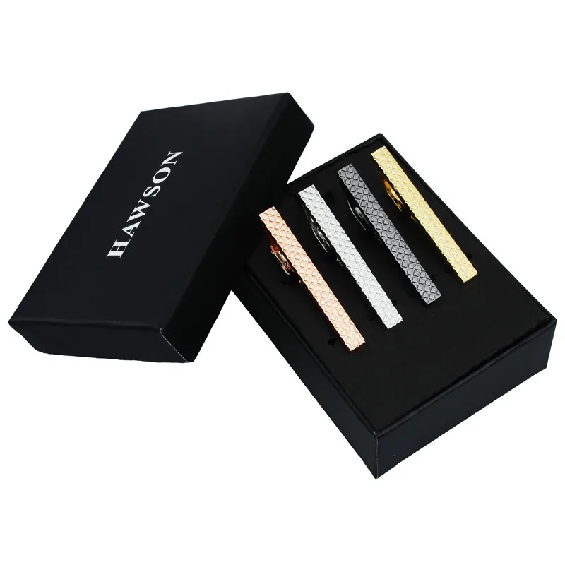 Goede HAWSON 4 stks Set Tie Clip voor Mannen 2 inch Bloem Patroon Tie Clips voor Mannen