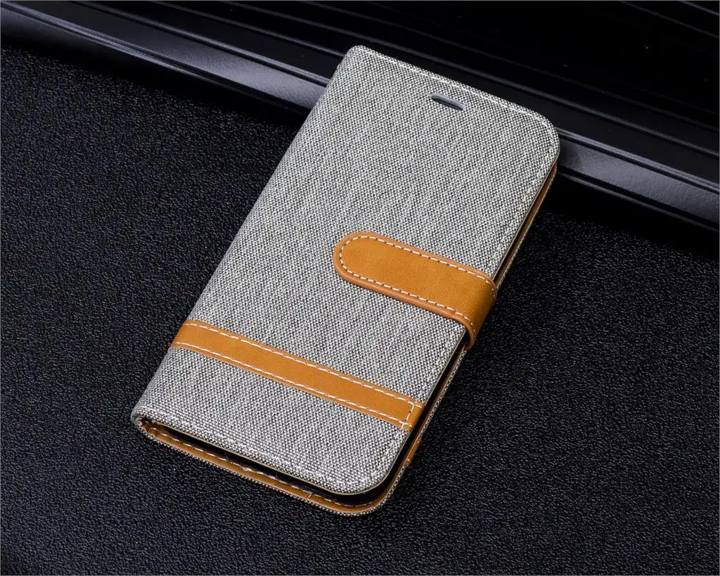 gray Для Xiaomi Redmi 7 6 6A 6 Pro F1 чехол из джинсовой ткани Coque Etui чехол для Redmi Note 7 6 Pro 5A Y1 Lite кошелек из искусственной кожи чехол - Цвет: gray