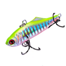 1PCS Metal VIB Fishing Lures 6.5cm/14.2g Bionic Laser Hard Bait Vibration Lure Crankbait Fish Bass Wobbler Bait Treble Hooks 1pcs vib laser hard bait 6 5cm 13 8g lures fishing bait treble hooks sinking crankbait fishing tackle fish wobbler pesca fa 450