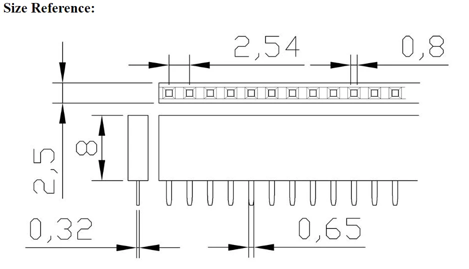 10 шт. 2,54 мм прямой женский однорядные контактный разъем полосы PCB разъем 1*2/3/4/5/6/7/8/10/12/16/20/40 Pin-код