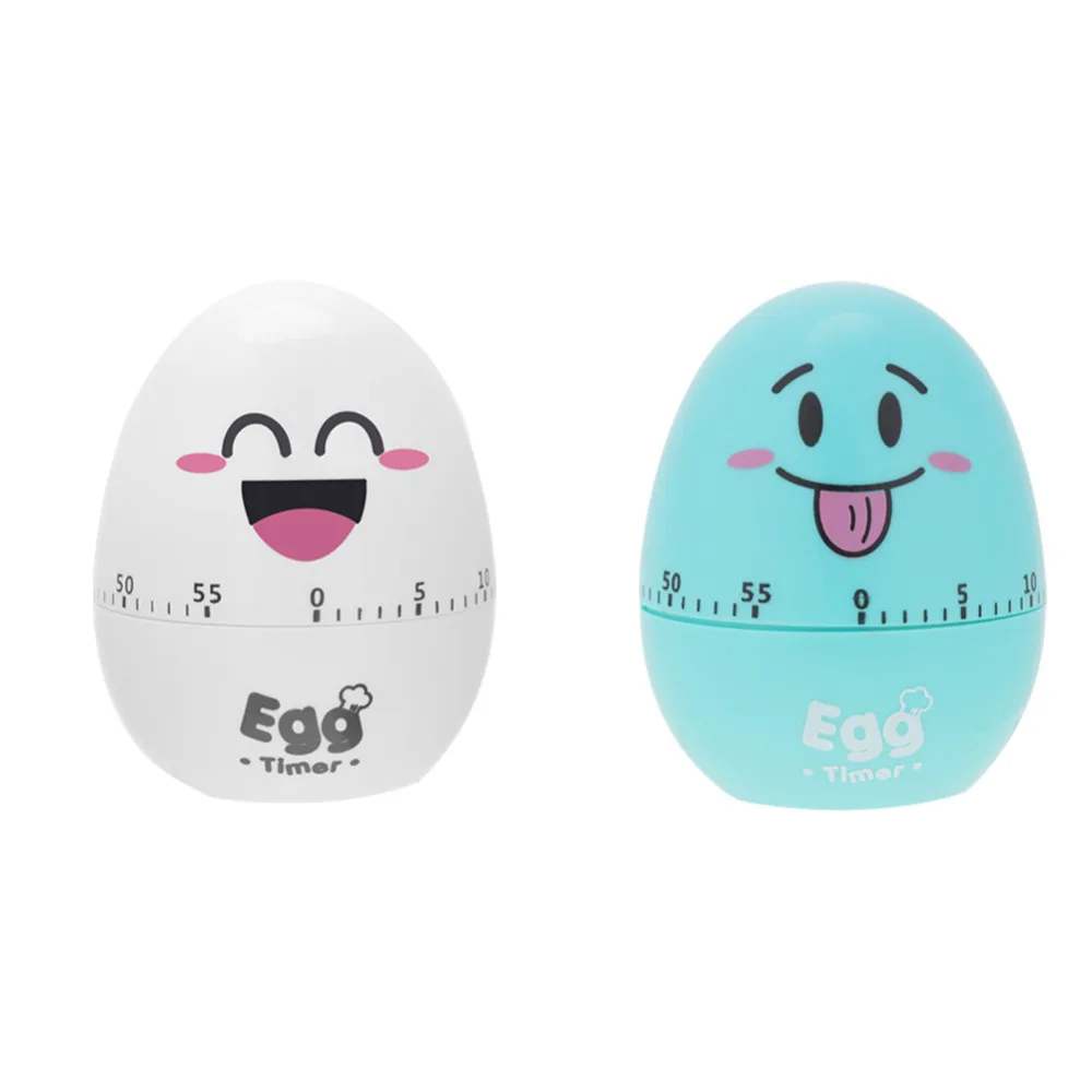 

Cute Cartoon Egg Manual Timer 55 Minutes Mechanical Alarm Kitchen Cooking Tool Plastic Kitchen Timer Blue/White New Arrival