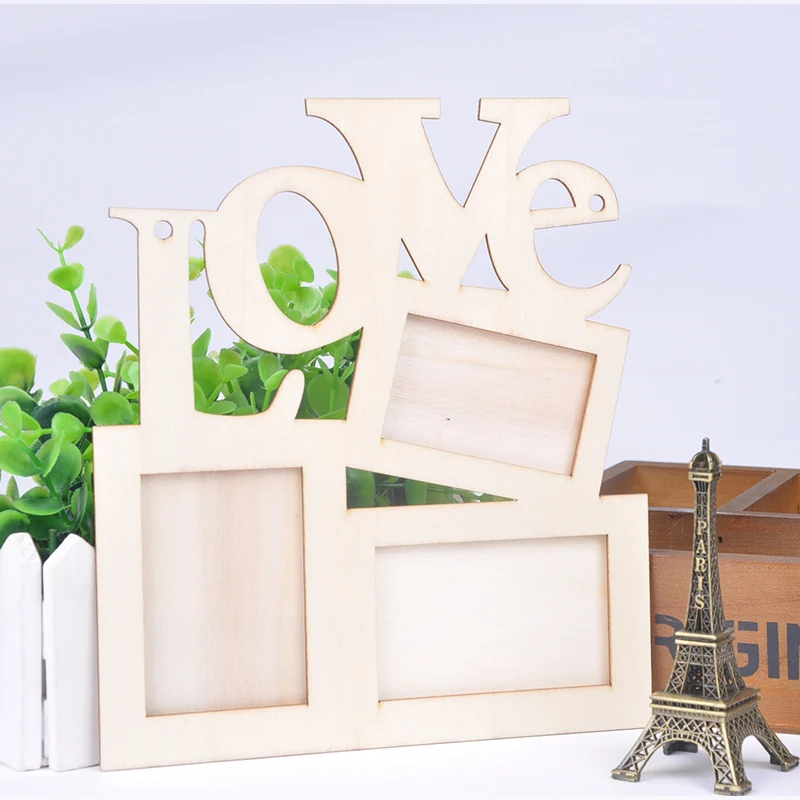 

Fashion Picture Frame Hollow Love Wooden Photo Frame Art Decor White Base White Base Photo #25