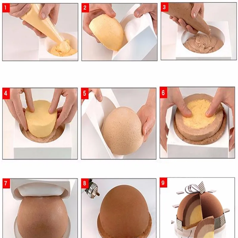 Силиконовые формы, круглый шар, форма для выпечки, десерт, мороженое, мусс, форма для выпечки, декоративные инструменты, форма для выпечки, сковорода