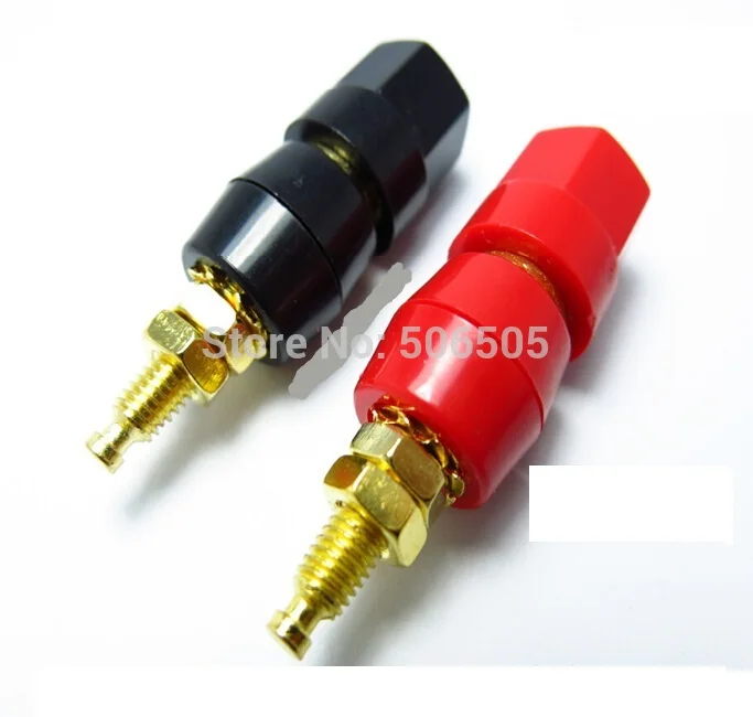 

1pair Gold-plated copper large current amplifier audio Amplifier Terminal Binding Post Banana Plug Jack Adaptor Connector