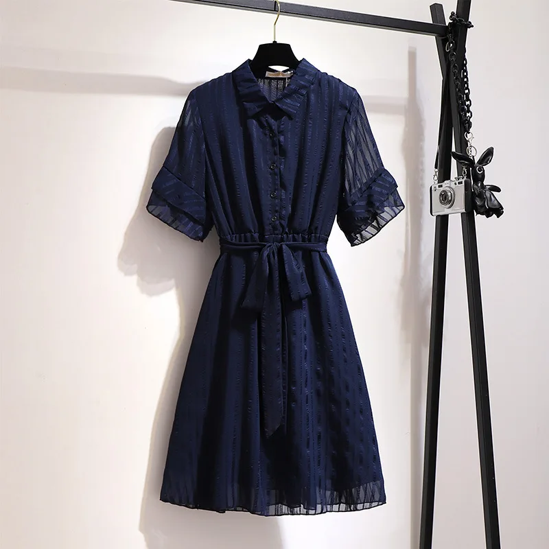 2XL 6XL летнее шифоновое Повседневное платье большого размера 2019 свободное рубашка