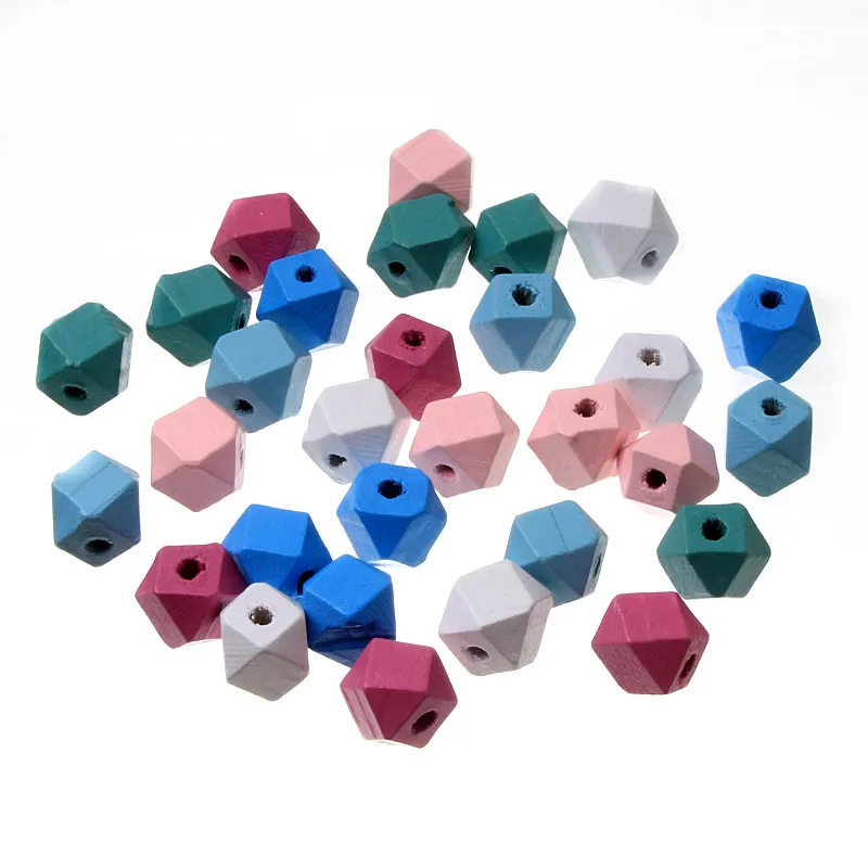 Natural Wood Unfinished Geometric Beads Teething for Baby DIY Pacifier Clip Jewelry Making Wooden Spacer Beading Bead | Украшения и