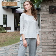 Весенний стиль Qianxiu пижамные комплекты с длинными рукавами для женщин пижамы onesie пижамы 1845