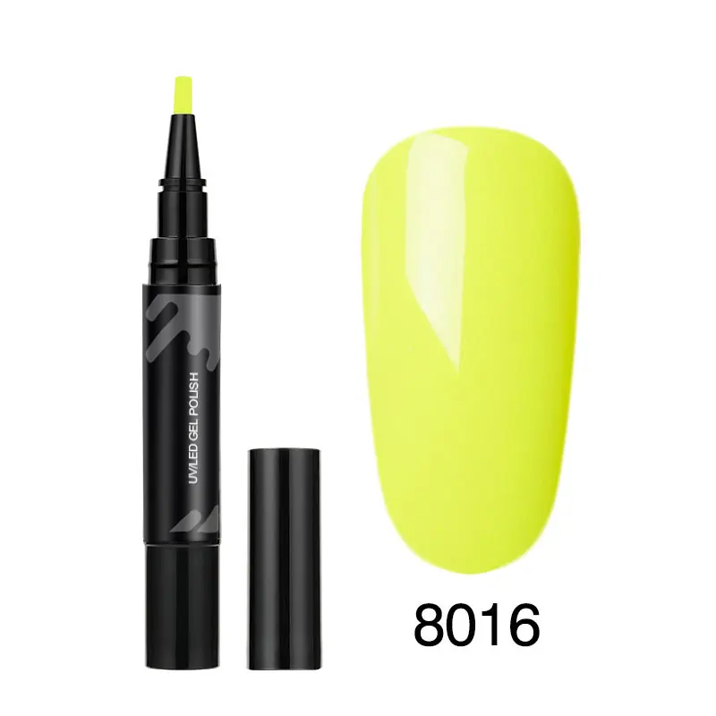 LKE 3 Step Nail Gel Art Semi Permanent UV Hybrid Nail Gel Polish Nail Varnish Brush Pen Soak Off 10 seconds fast drying - Цвет: 8016 Color