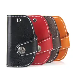 Одноцветное 4 цвета более держатель кошелек Пояса из натуральной кожи унисекс бумажник ключ Организатор сумка автомобилей экономка