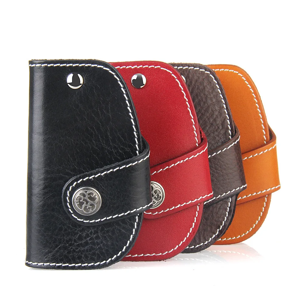 Solid 4 Colors KeyKey Holder Wallet Genuine Leather Unisex Wallet Key
