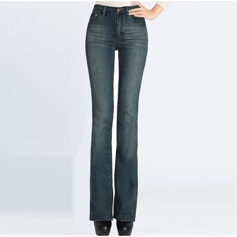 Весенние облегающие джинсы размера плюс, расклешенные джинсы со средней талией, Стрейчевые обтягивающие джинсы в винтажном стиле, расклешенные брюки, джинсовые брюки, XXL, 4XL, 5XL, XS, 6XL