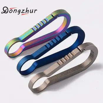 

EDC Mini Titanium Keychain Backpack Buckle Mini Hanging Buckle Large Small For 25kg Durable Creative Circle Loading Design