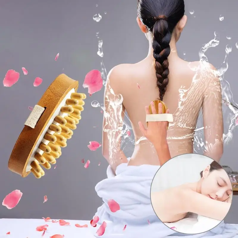 

Natural Wooden Bristle Cleaning Brush Bath Shower Massage Body Brushes Skin Care Tools Back Spa Scrubber wooden Body Brush