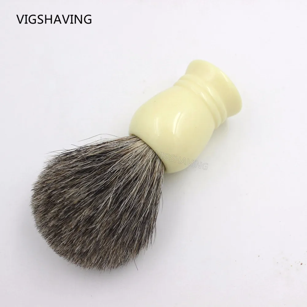 VIGSHAVING Begie Смола Ручка серый чистый Барсук щетка для бритья