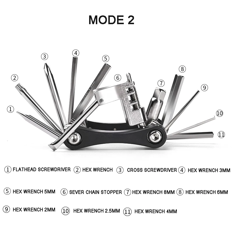 16 в 1 Многофункциональный велосипед набор инструментов для ремонта шестнадцатеричный круглая отвертка цепи инструмент для ремонта горный велосипед Ремонтный набор мультиинструмент Multi Tool - Цвет: mode 2