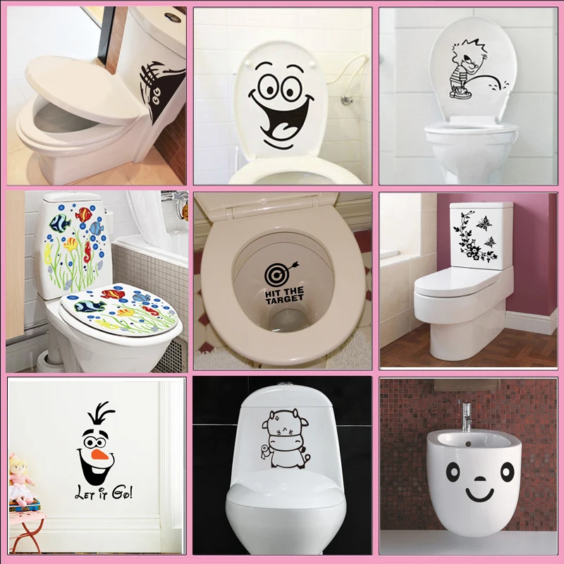 Big mouth toilet stickers Wall decorations 342. diy vinyl adesivos de paredes home decal mual art waterproof posters paper 7.0