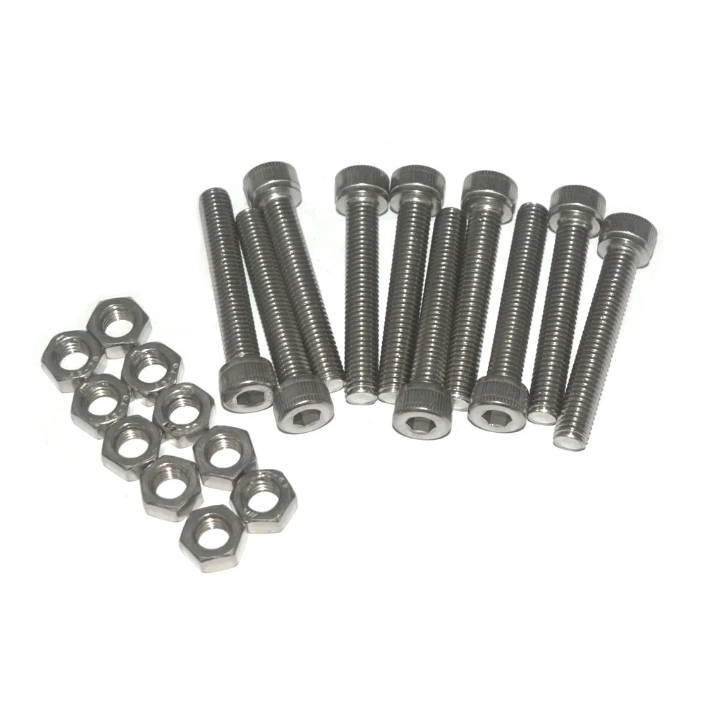 

M8 x 50mm 304 Stainless Steel Hex Key Bolt Socket Head Cap Screws with finish Hex Nuts 10pcs