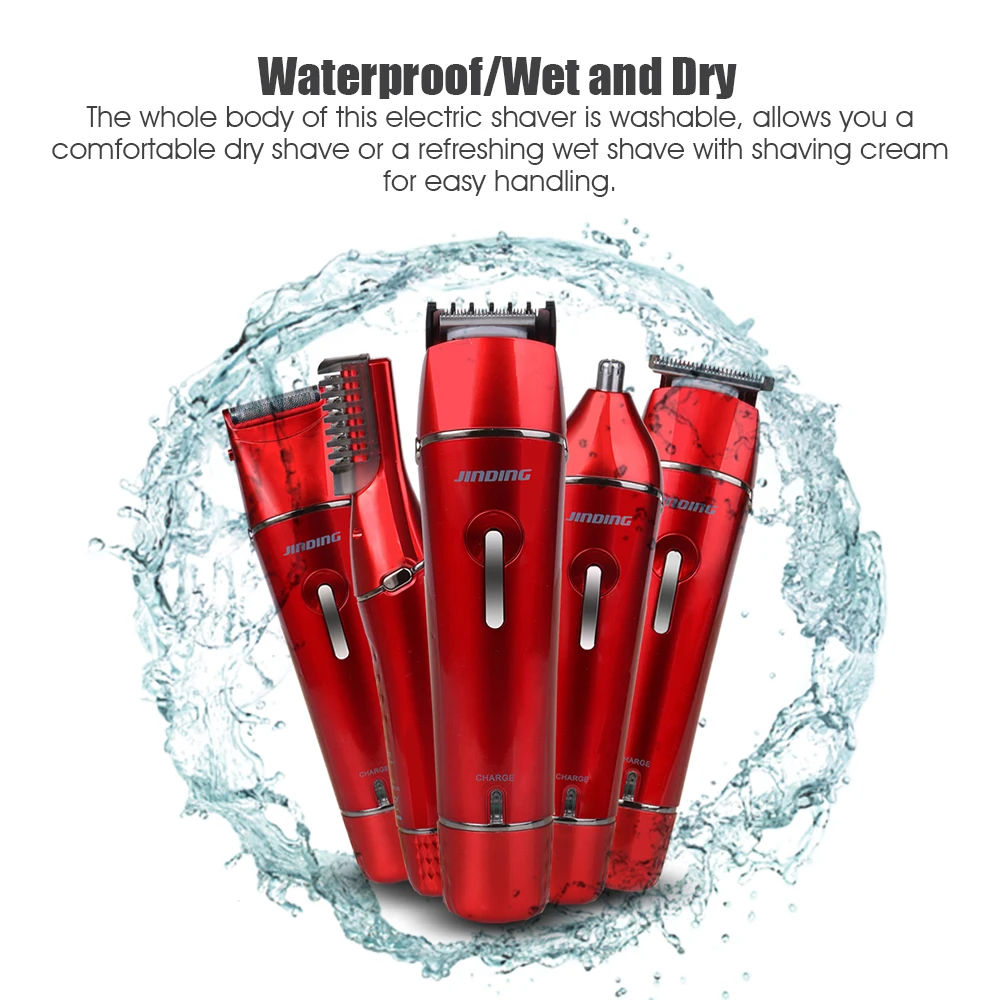 110-240V 5-in-1 USB Waterproof Electric Shaver Hair Clipper