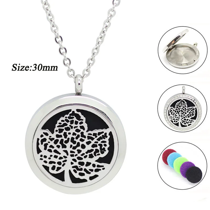 

With Chain as Gift! 316L Stainless Steel 30mm Essential Oil Diffuser Perfume Locket Pendant round Aromatherapy pendant