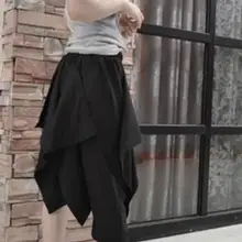 27-44! Плюс размер Новые мужские женские два способа длиной до икры брюки многослойная Асимметричная юбка свободные капри певица костюмы