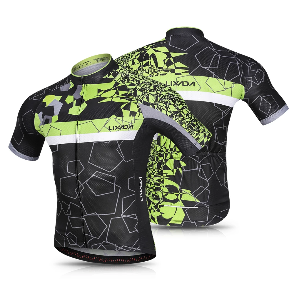 

Lixada Men Cycling Jersey Set Breathable Quick-Dry Short Sleeve Biking Shirt and Gel Padded Shorts MTB Cycling Outfit Set