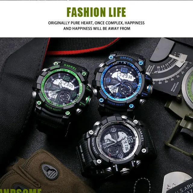 SMAEL analogowy-cyfrowy zegarek Mężczyźni Sport 50M profesjonalny wodoodporny kwarcowy duże godziny wybierania wojskowych zegarki 2018 moda tanie i dobre opinie Quartz Wristwatches 22mm 18mm Kompletny kalendarz odporny na wstrząsy wyświetlacz LED Auto Date wodoodporny tylne światło chronograf pływać alarm perpetual calendar SMAEL analogowy-cyfrowy zegarek Mężczyźni Sport 50M profesjonalny wodoodporny kwarcowy duże godziny wybierania wojskowych zegarki 2018 moda tanie i dobre opinie Quartz Wristwatches 22mm 18mm Kompletny kalendarz odporny na wstrząsy wyświetlacz LED Auto Date wodoodporny tylne światło chronograf pływać alarm perpetual calendar