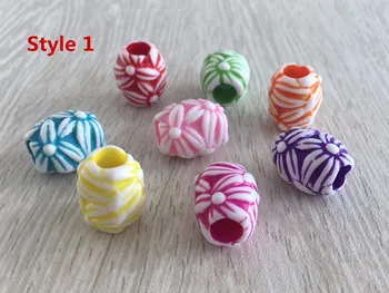 

10pcs-30pcs coloured Flower Crochet kids Child Braids hair braid dread dreadlock beads tube rings Braiding Hair Accessories