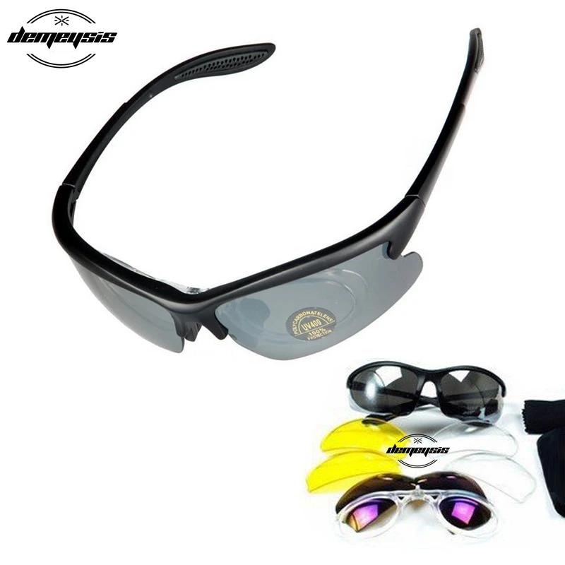 

Unisex Outdoor Sports Army Glasses Polycarbonate Desert Outdoor Sports 4 lenses Hiking Glasses