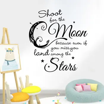 

Cartoon Moon Stars Wall Sticker for kids baby rooms home decoration Mural Decals Art English alphabet stickers wallpaper