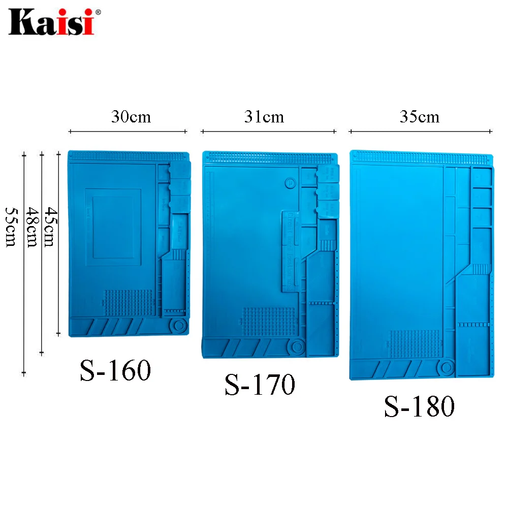 S-160 45X30 см Теплоизоляционный силиконовый коврик стол коврик техническое обслуживание платформы для BGA паяльная ремонтная станция с магнитной секцией