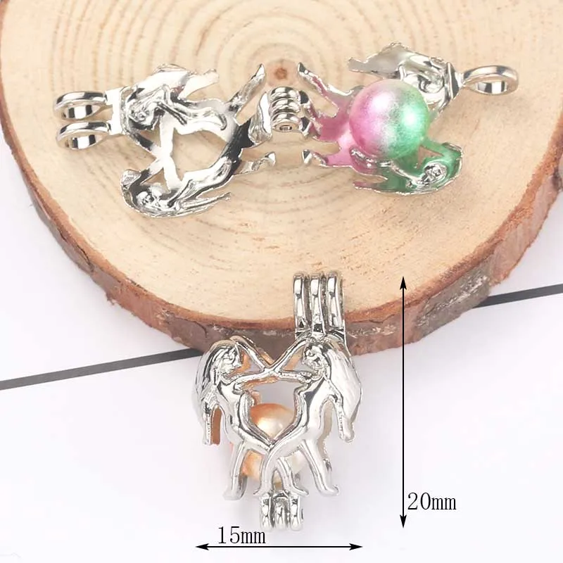 5pcs Dance Pearl Cage Pendant Jewelry Making Bead Necklace Aromatherapy Essential Oil Diffuser Box Oyster Gift | Украшения и