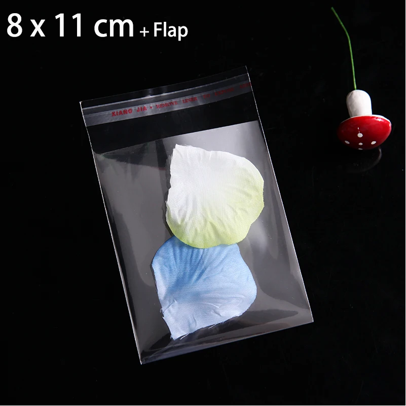 

200pcs 8 x 11cm CLEAR PLASTIC BAGS FOR NECKLACE PACKAGE SELF ADHESIVE SEAL JEWELRY PACKAGING BAG SMALL GIFT PACKING POUCHES