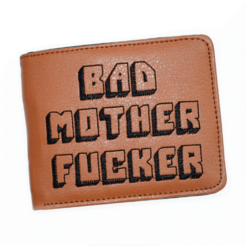 Wallet With Zipper Coin Pocket Bad Mother Boys Wallet Card Holder Vintage Gift Purse Wallet With Zipper Coin Pocket Bad Mother Boys Wallet Card Holder Vintage Gift Purse