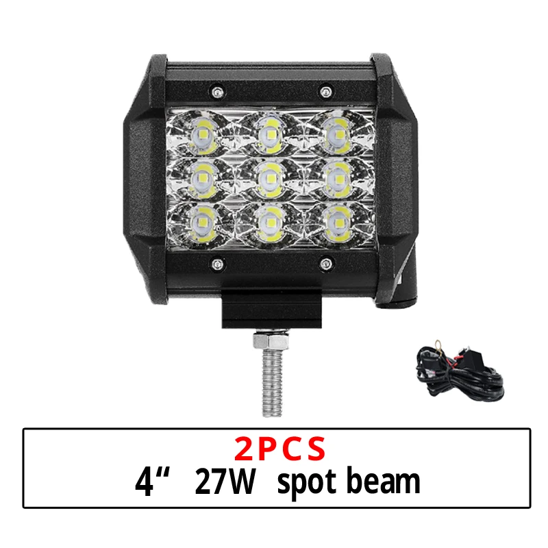 Partol 4 7 12 20 22 21 23; большие размеры 34-42 50 дюймов светодиодный светильник бар для Turcks 3-рядная прямые изогнутые светодиодный бар 12v 24v 6000K для внедорожник ATV - Цвет: 4inch 27w spot beam