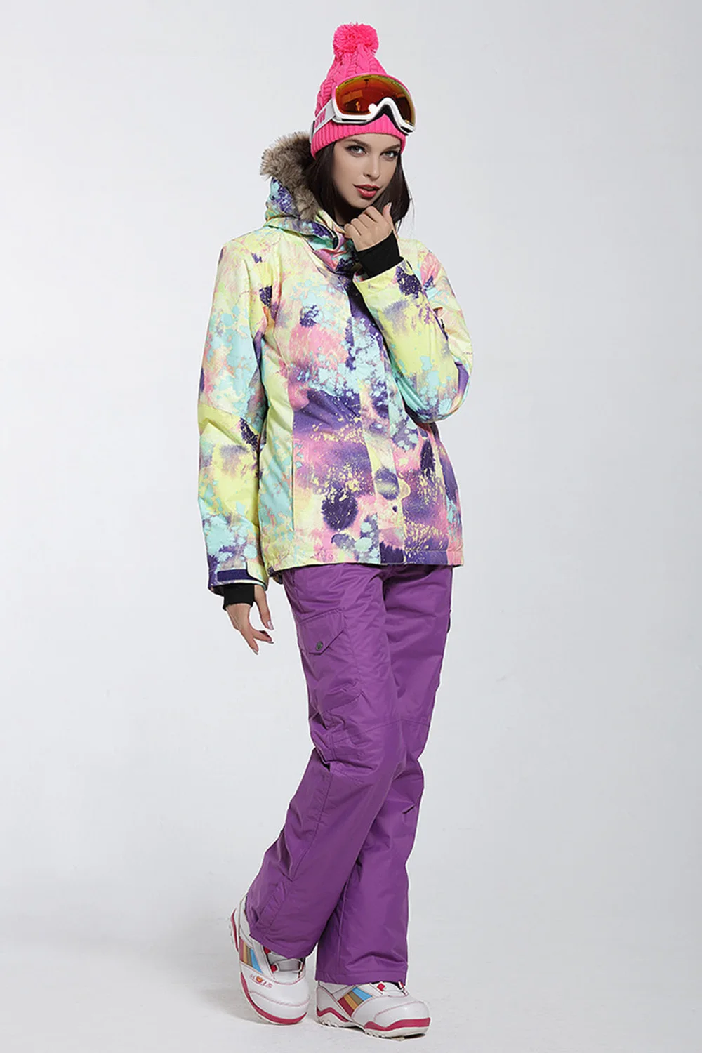 GSOU снег для женщин водонепроницаемый лыжная куртка девушки acket водонепроницаемый дышащий супер теплый лыжный спорт и Сноубординг пальто ветрозащитные